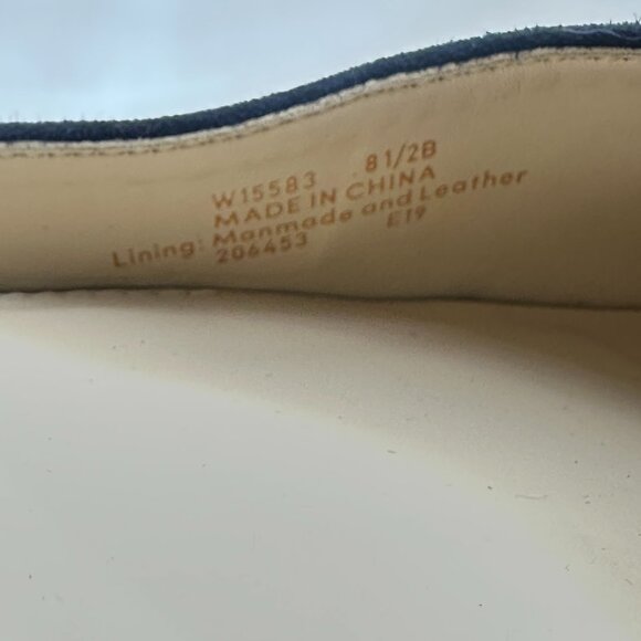 NEW Cole Haan Lara Ankle Strap Pump Womens Size 8.5 Marine Blue Suede Wedge - Picture 8 of 8